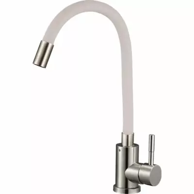 Смеситель для кухни шаровый "SOLONE" EZA4-F090GY с гибким цветным изливом, серый — изображение 2